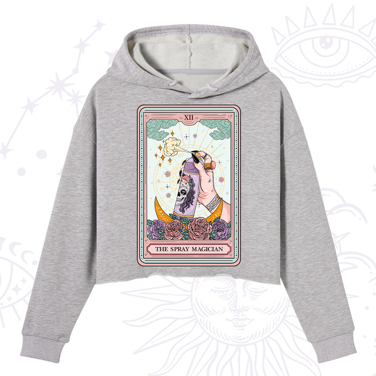 Purplehecate The Spray Magician Tarot Card Crop Hoodie
