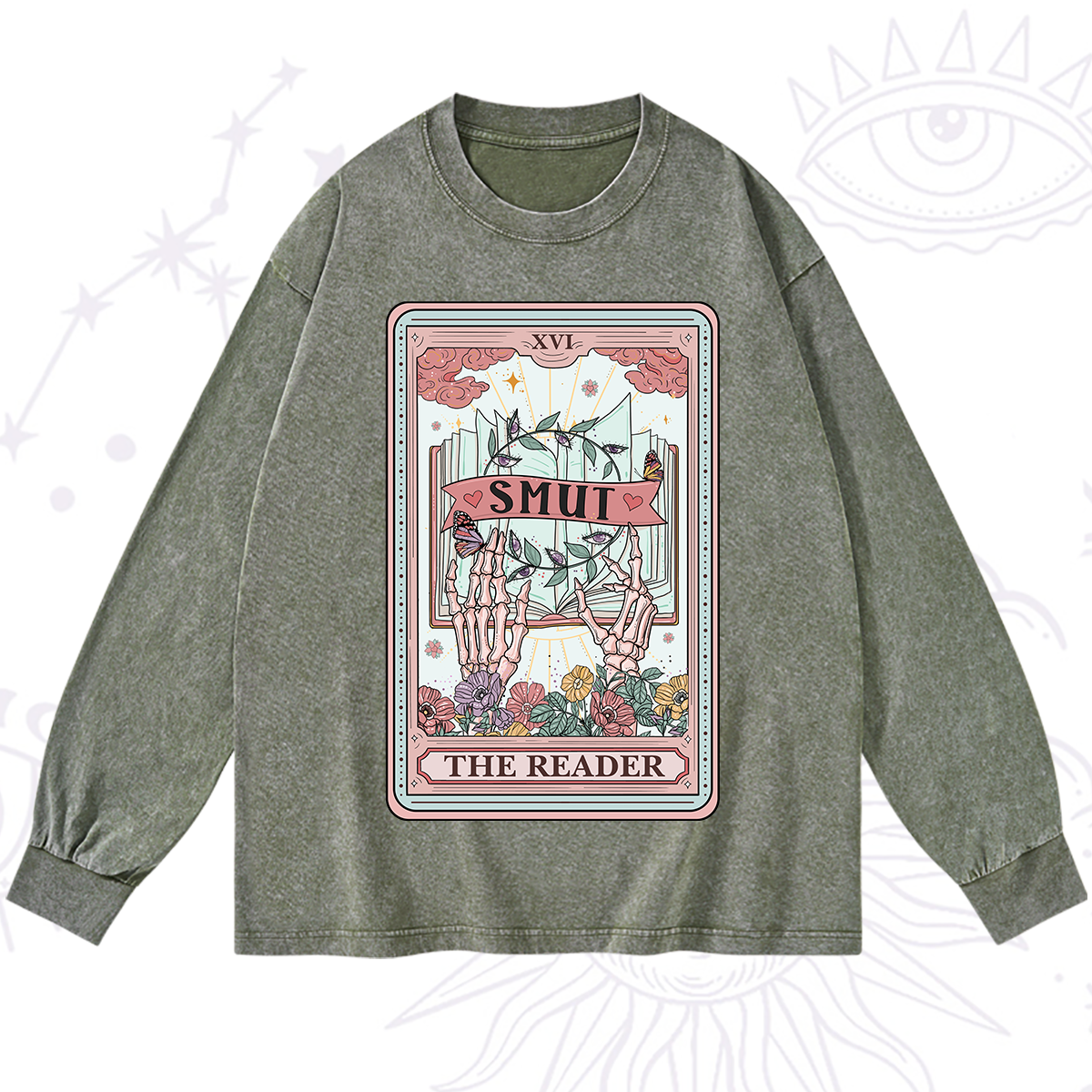Purplehecate The Smut Reader Tarot Washed Long Sleeve Shirt