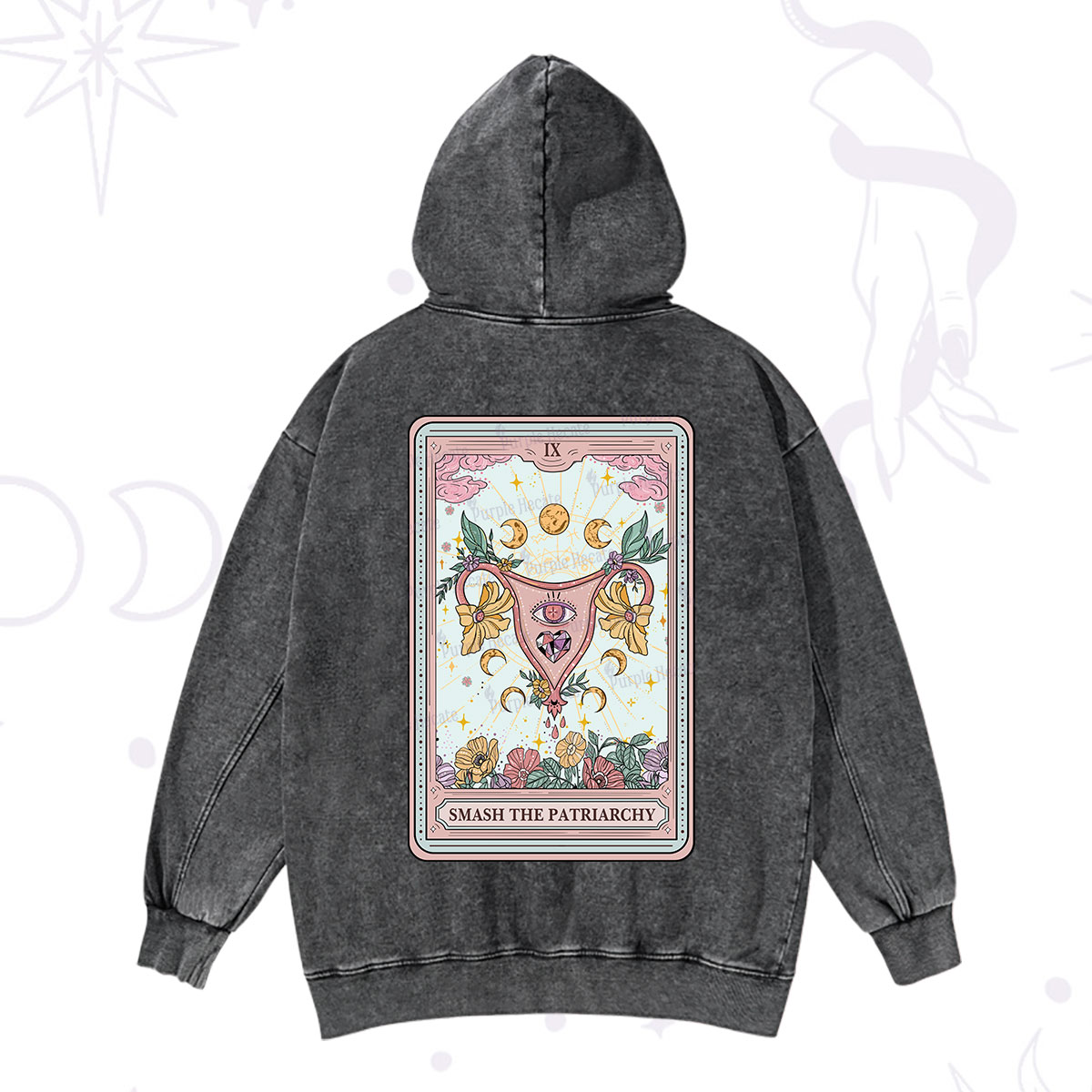 Purplehecate The Smash the Patriarchy Tarot Washed Hoodie
