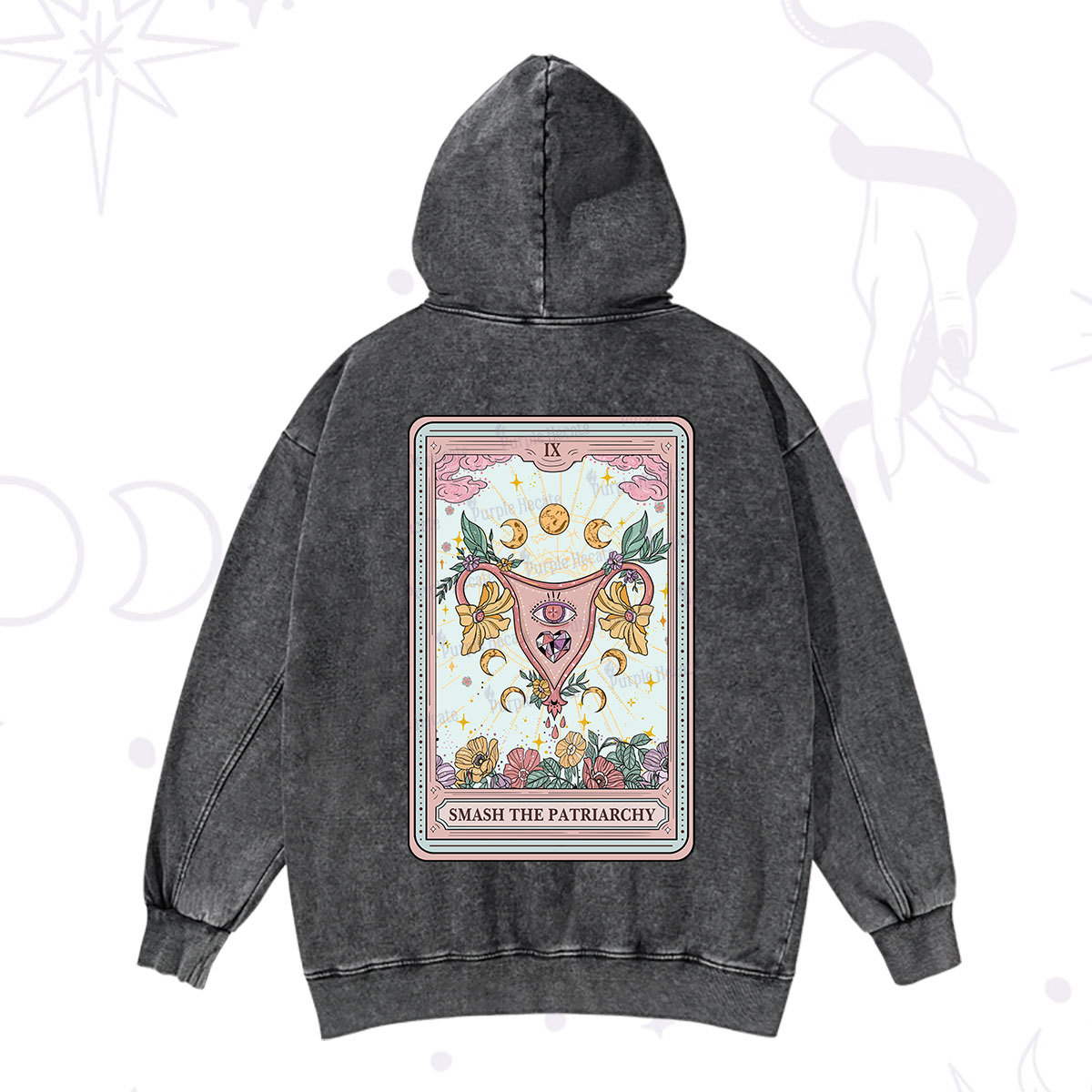Purplehecate The Smash the Patriarchy Tarot Washed Hoodie