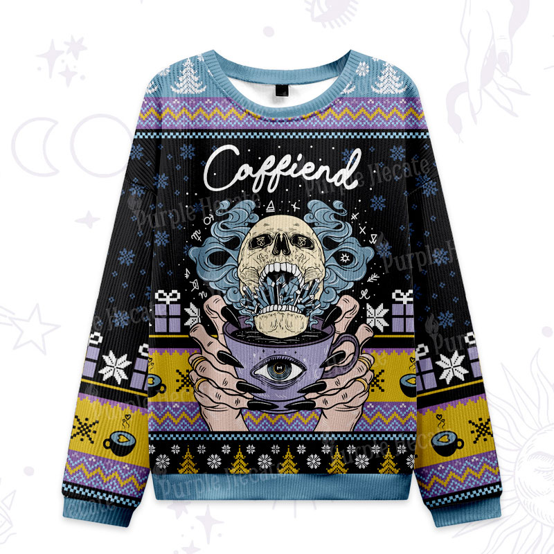 Purplehecate Caffiend Ugly Christmas Sweatshirts