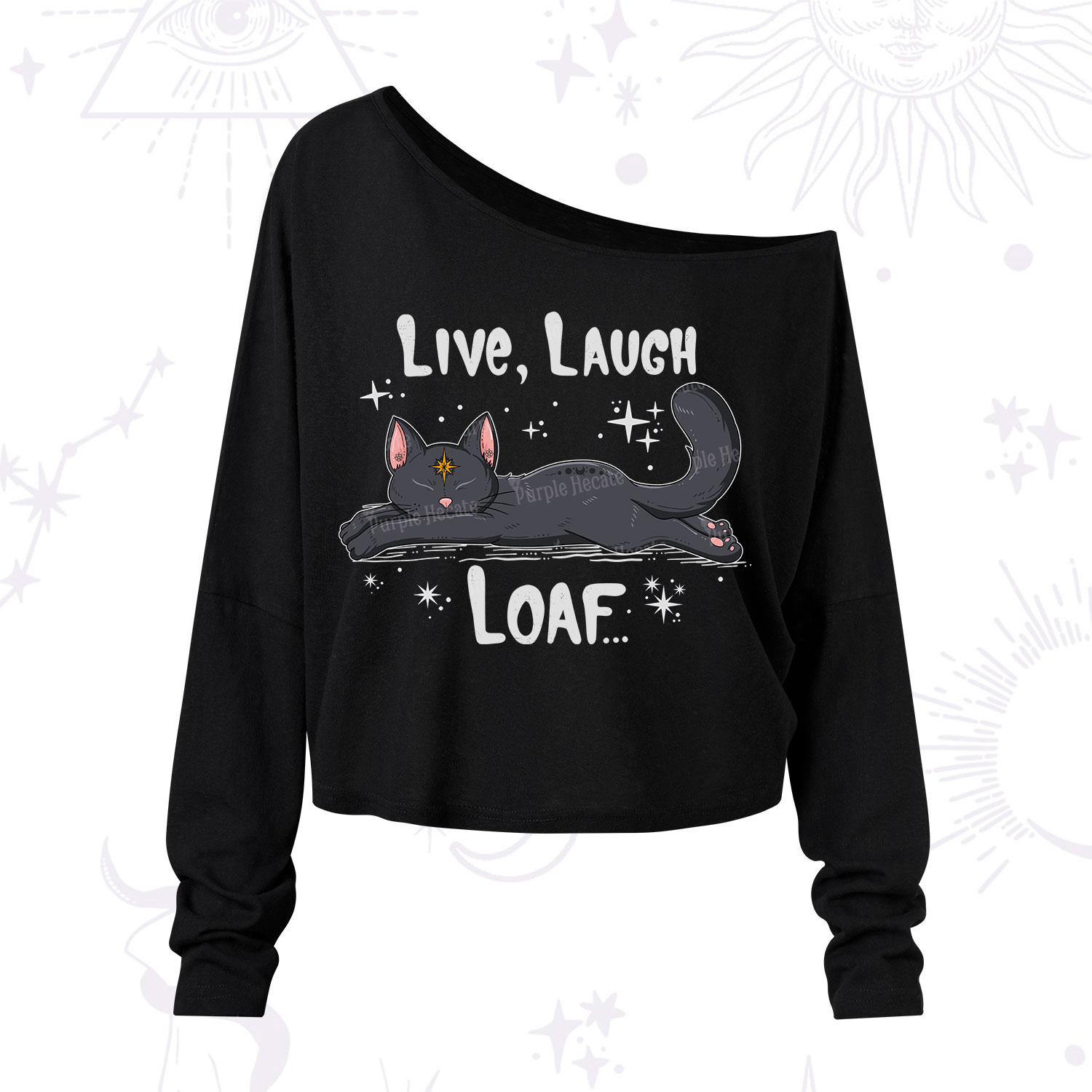 Purplehecate Live Laugh Loaf One Shoulder Long Sleeve Shirt