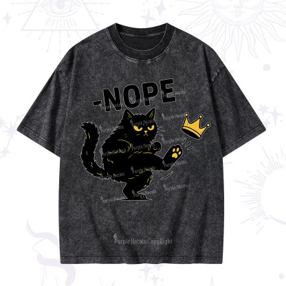 Purplehecate No Kings Black Cat Washed T-Shirt