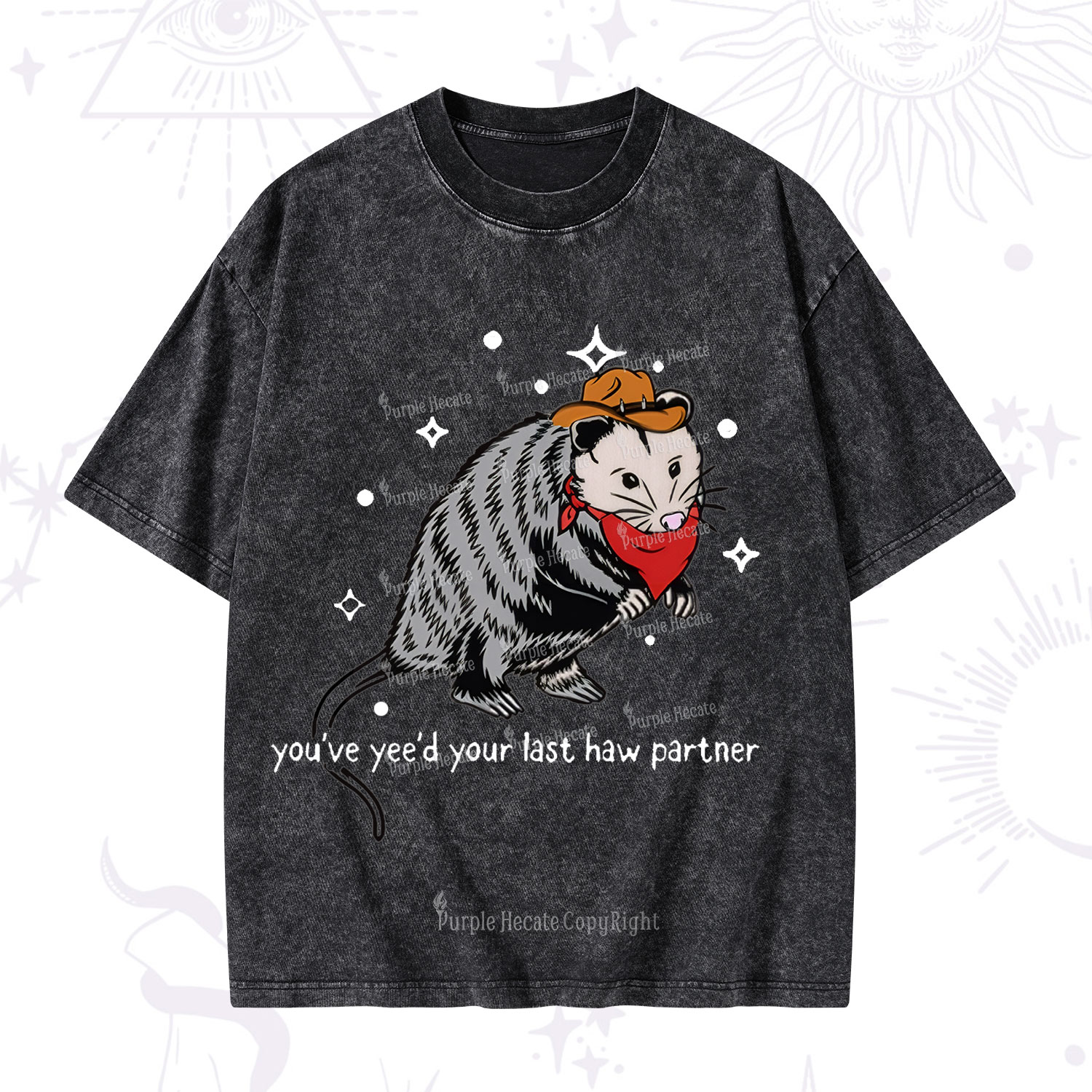 Purplehecate You've Yee'd Your Last Haw Partner Possum Washed T-Shirt