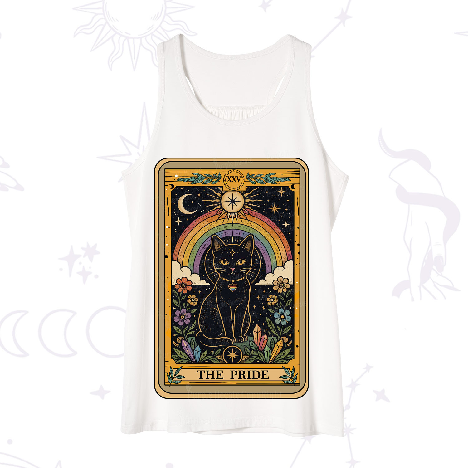 Purplehecate The Pride Black Cat Tarot Tank