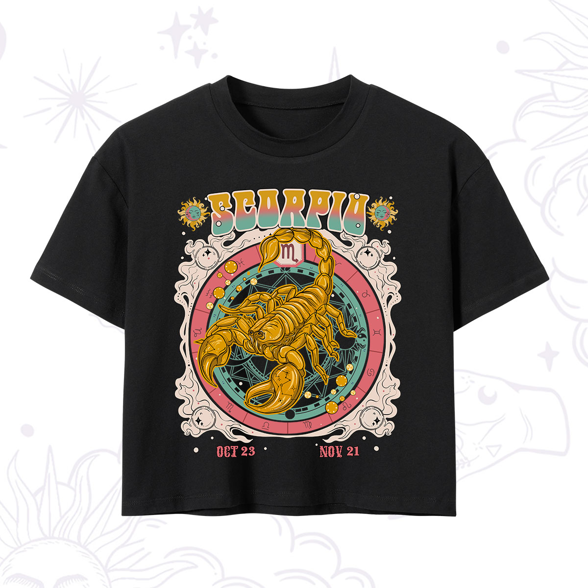 Purplehecate Scorpio Cosmic Zodiac Crop T-Shirt