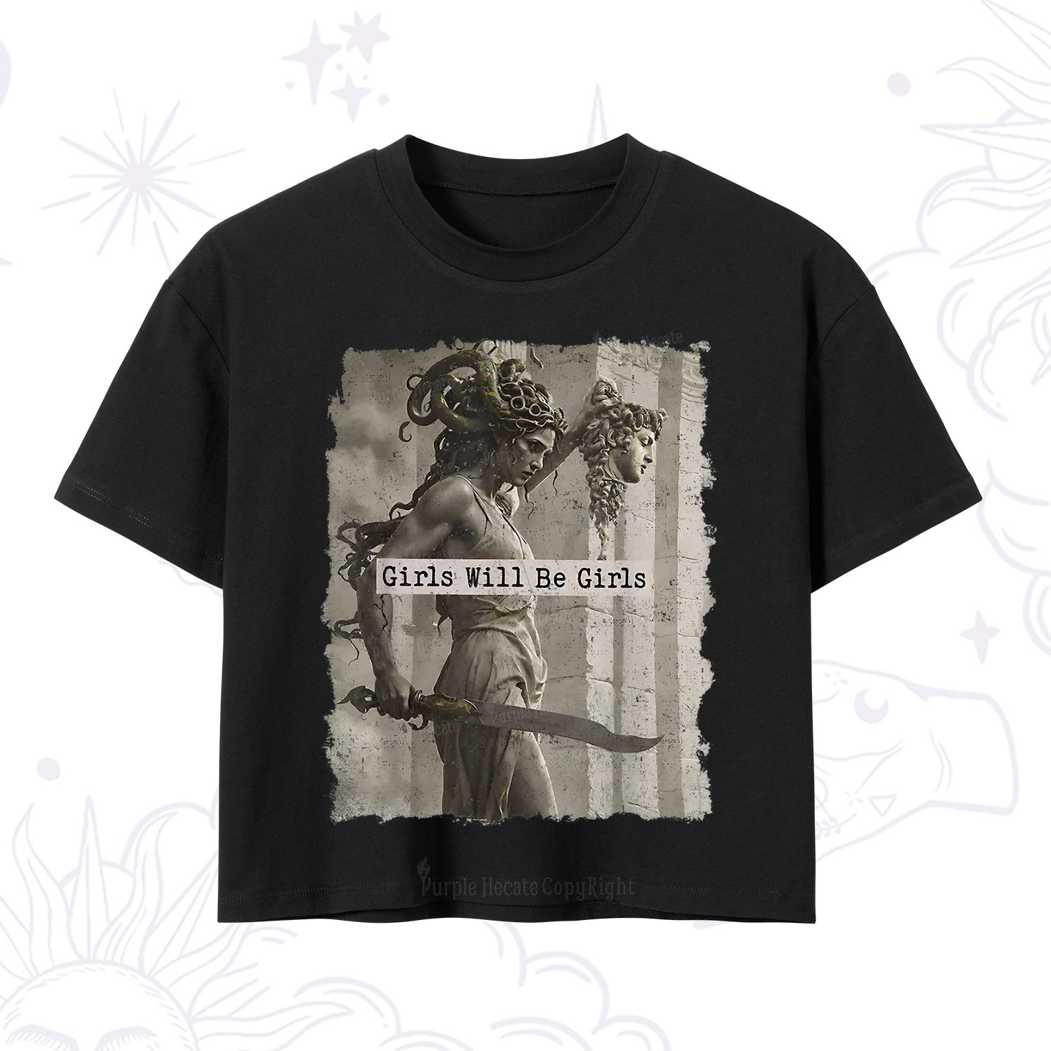 Purplehecate Medusa Girls Will Be Girls Crop T-Shirt