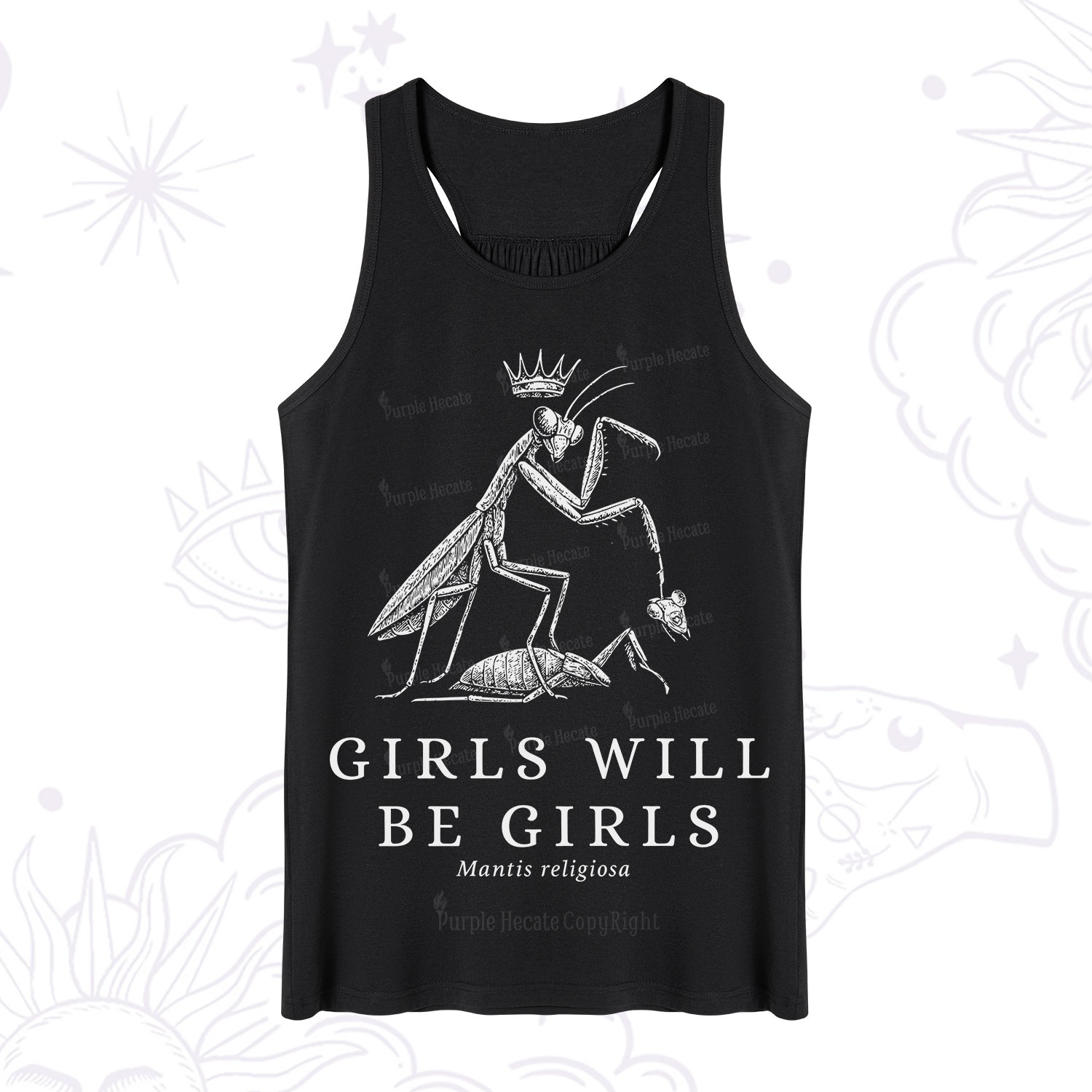 Purplehecate Girls Will Be Girls Funny Praying Mantis Tank