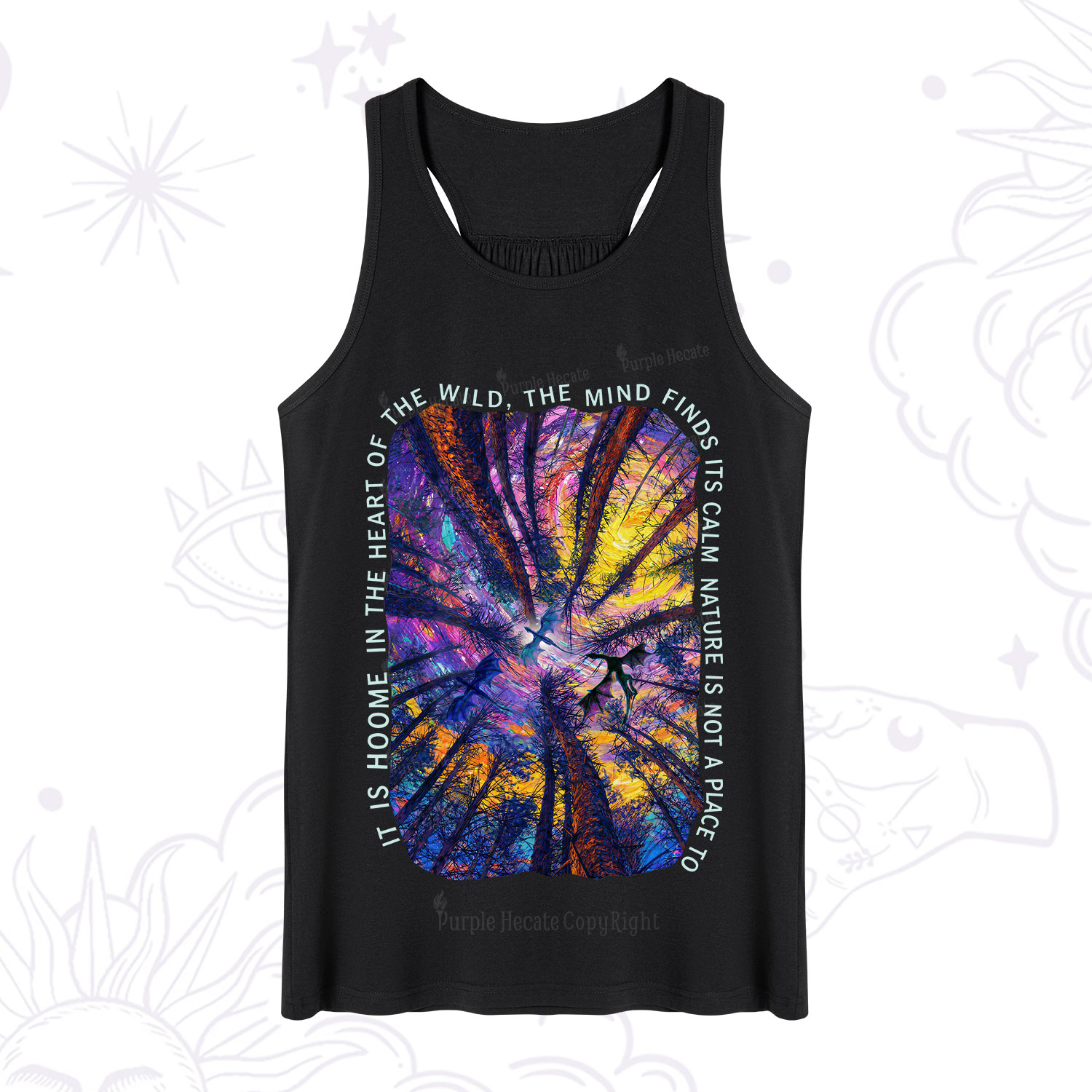 Purplehecate Forest Mindscape Night Sky Tank