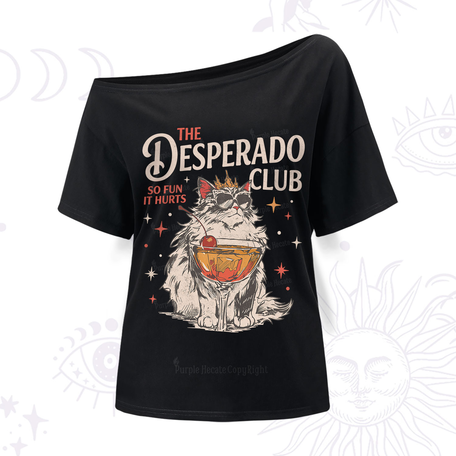 Purplehecate The Desperado Club Vintage Gang One Shoulder T-Shirt