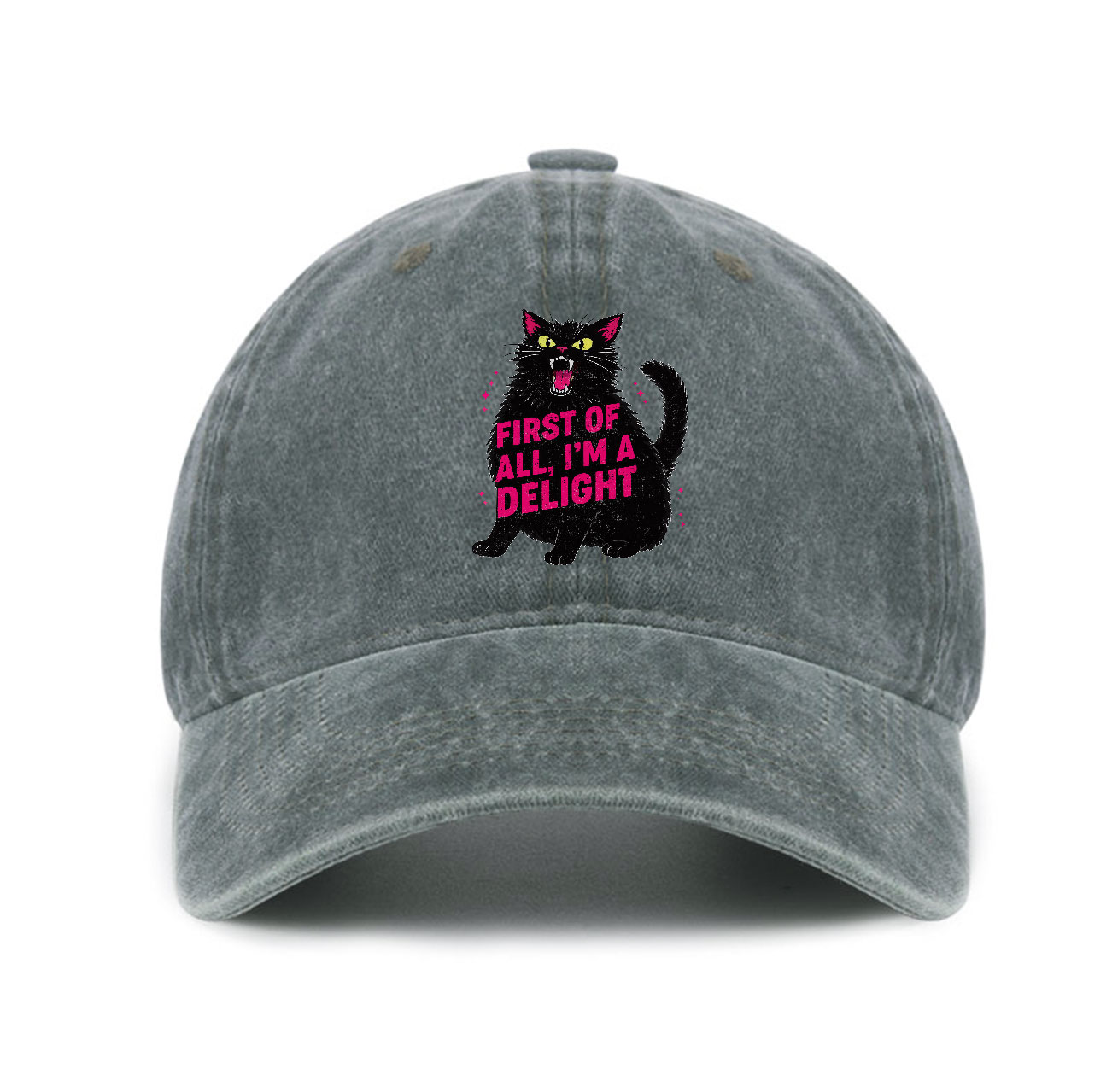 Purplehecate First Of All I'm A Delight Cat Baseball Cap