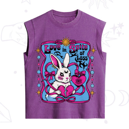 Purplehecate Love in Spite of Loss Bunny Vintage Washed Tank