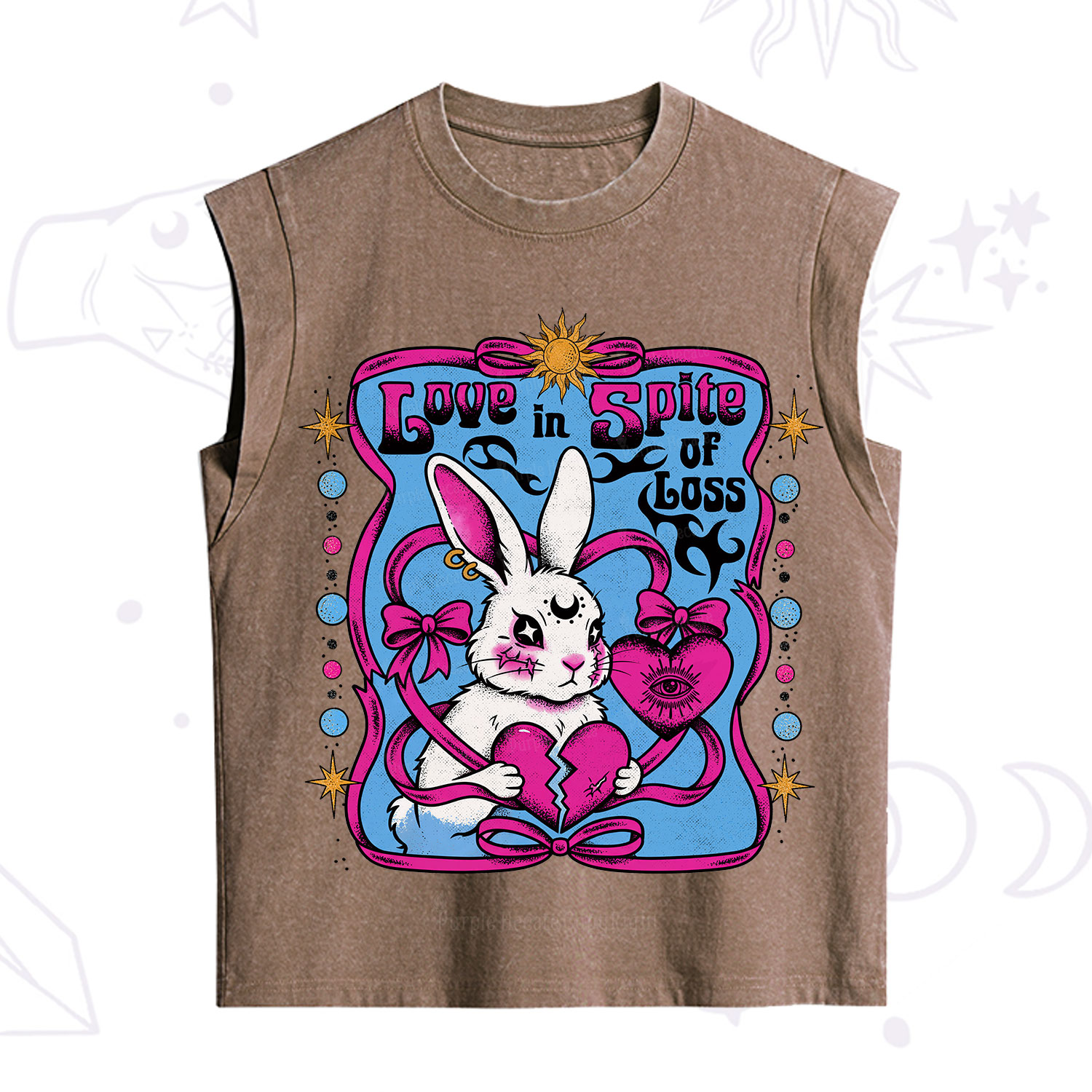 Purplehecate Love in Spite of Loss Bunny Vintage Washed Tank