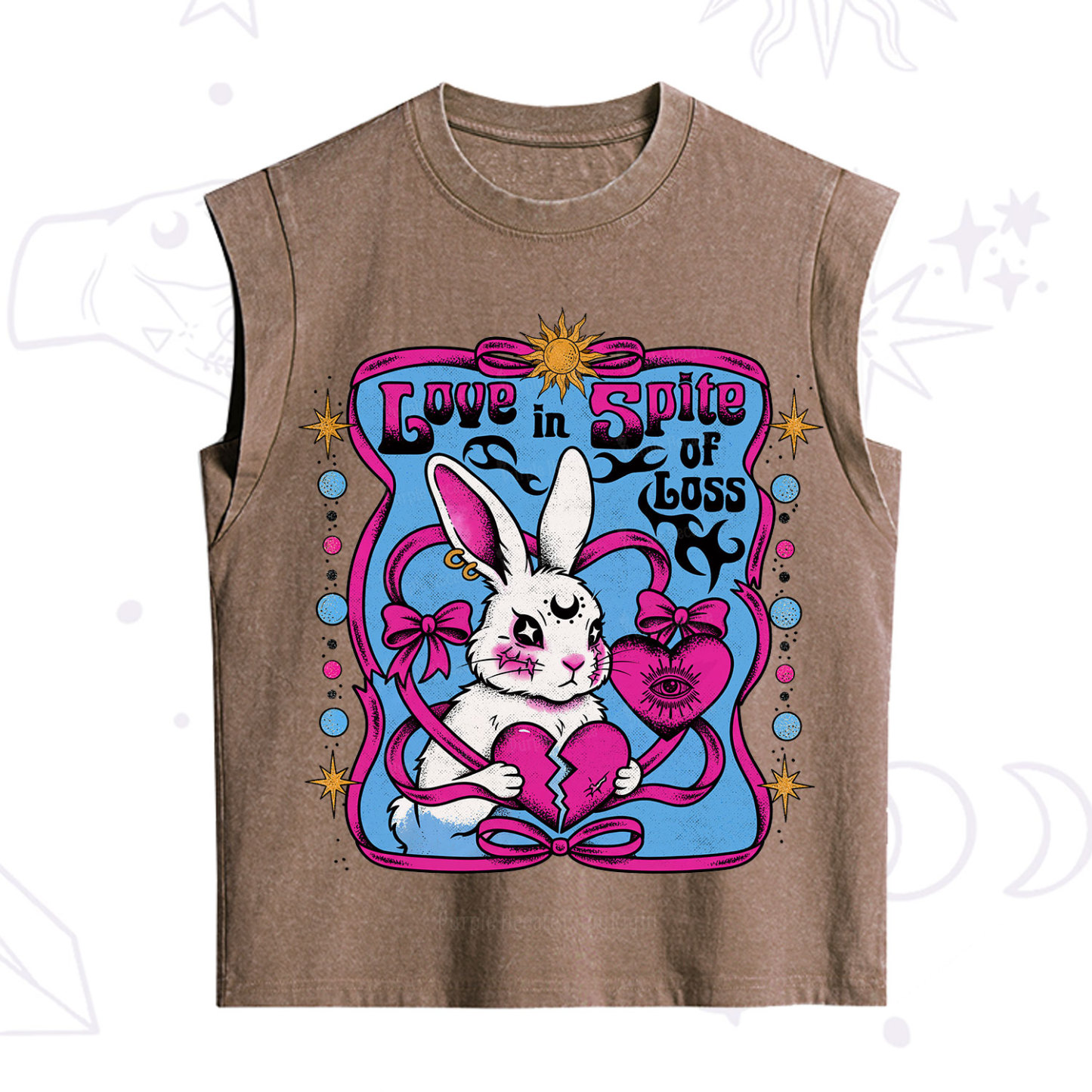 Purplehecate Love in Spite of Loss Bunny Vintage Washed Tank