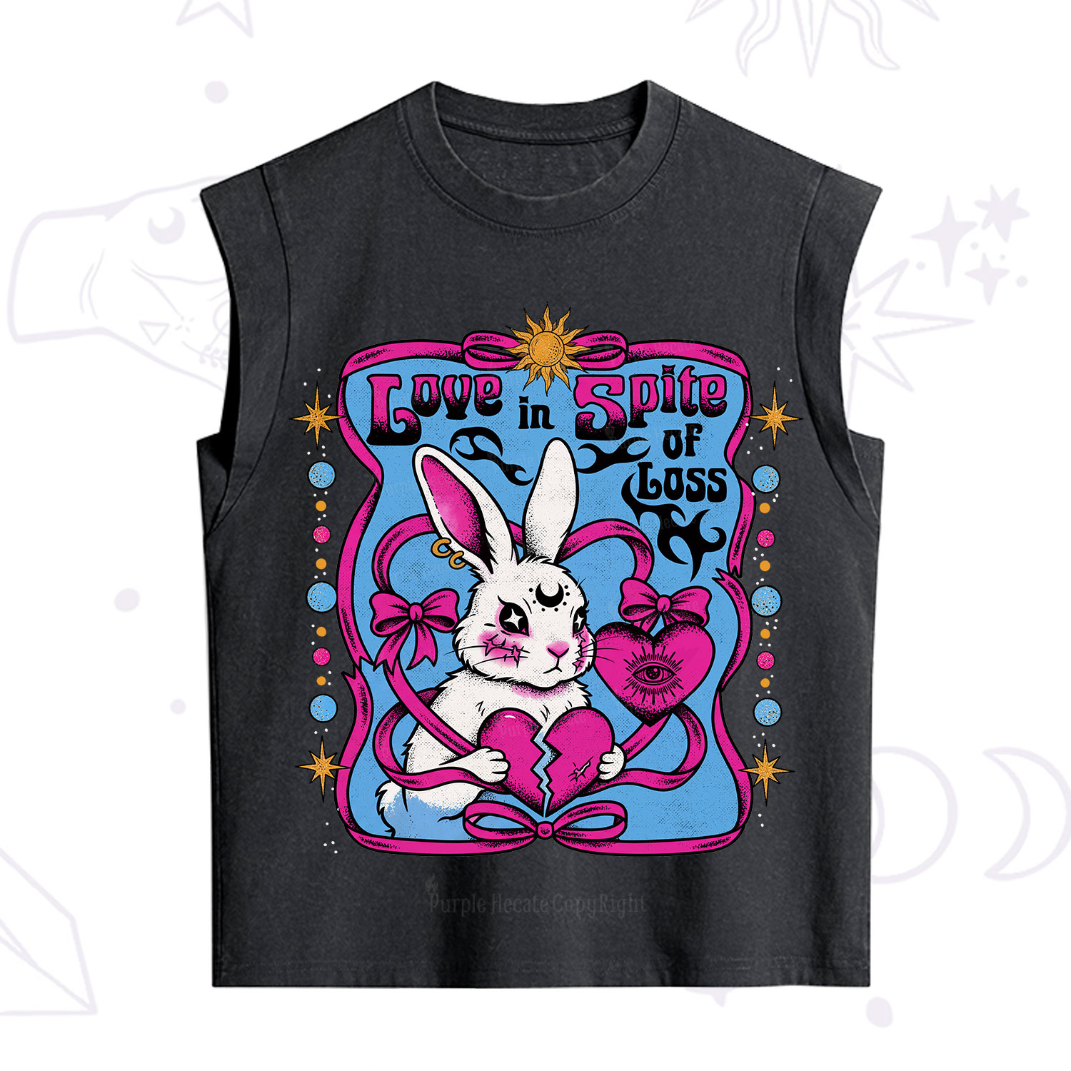 Purplehecate Love in Spite of Loss Bunny Vintage Washed Tank