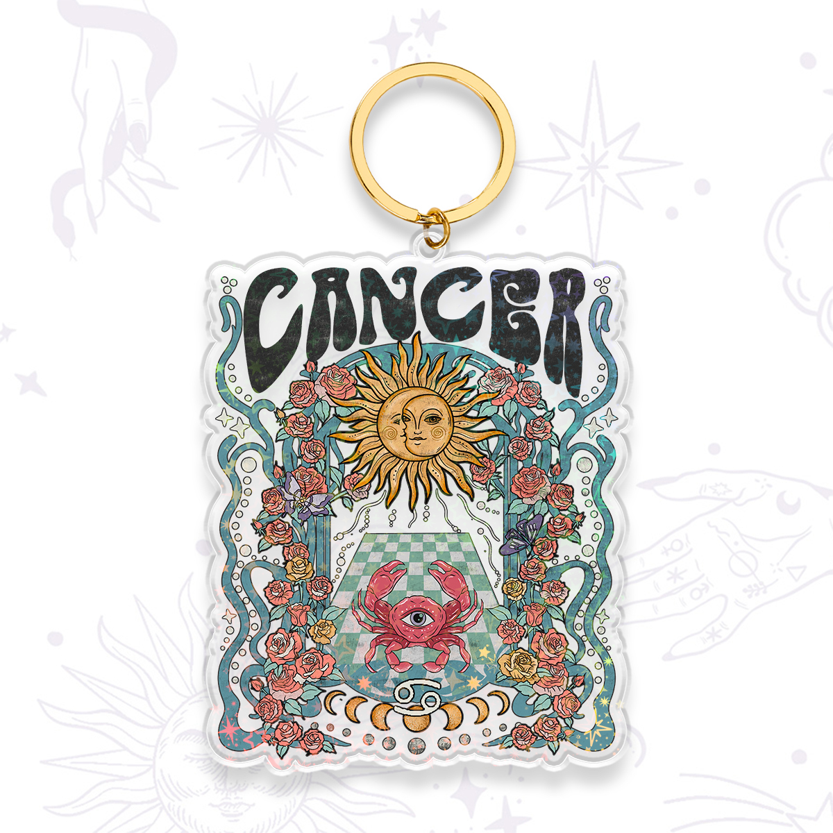 Magic Purplehecate Cancer Spirit Zodiac Keychain