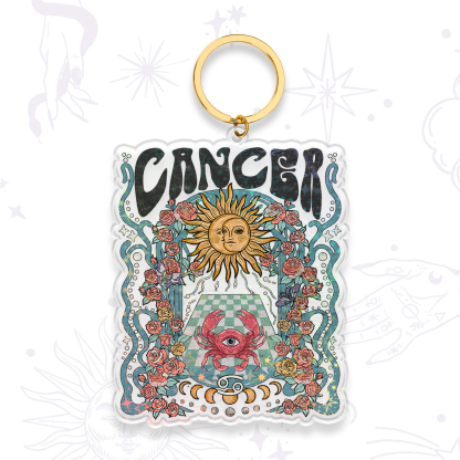 Purplehecate Cancer Spirit Zodiac Keychain