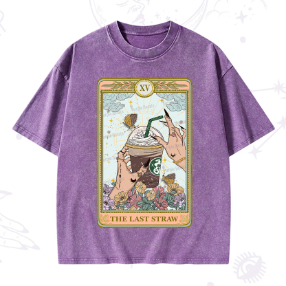 Purplehecate The Last Straw Tarot Washed T-Shirt