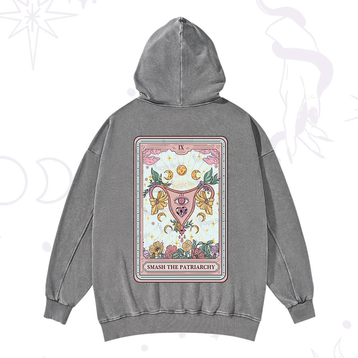 Purplehecate The Smash the Patriarchy Tarot Washed Hoodie
