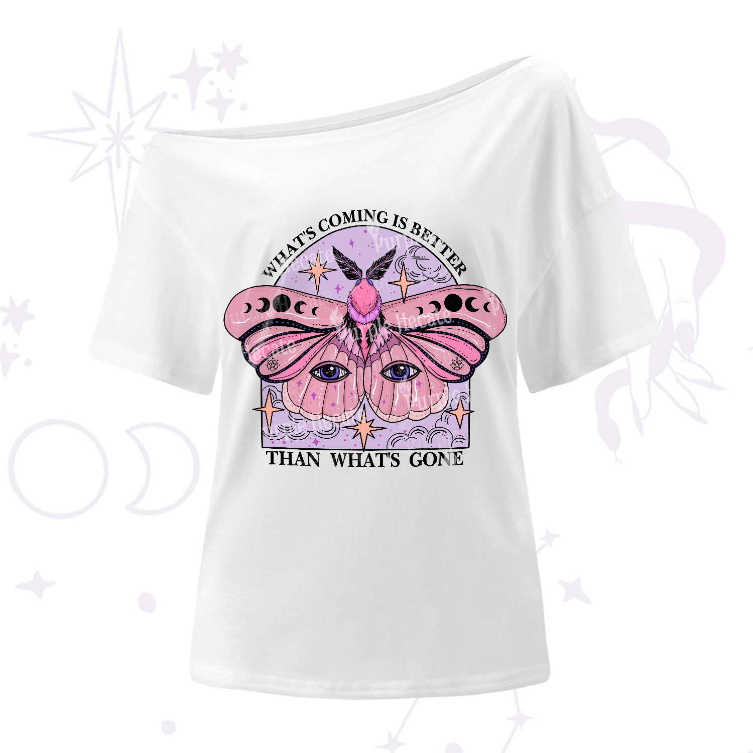 Purplehecate What's Coming Is Better Than What's Gone One-Shoulder T-Shirt