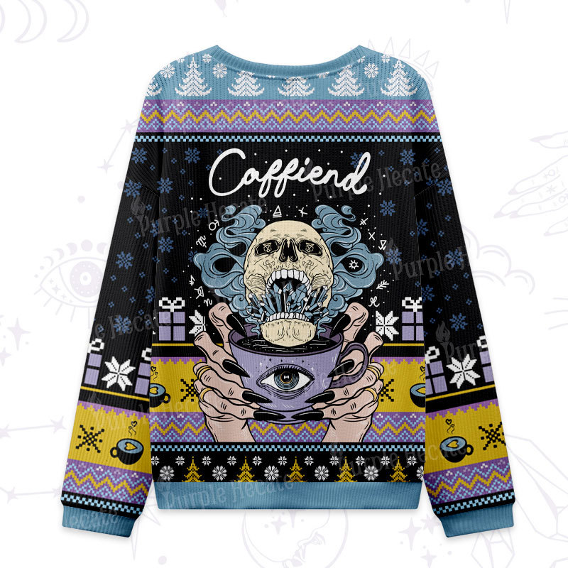 Purplehecate Caffiend Ugly Christmas Sweatshirts