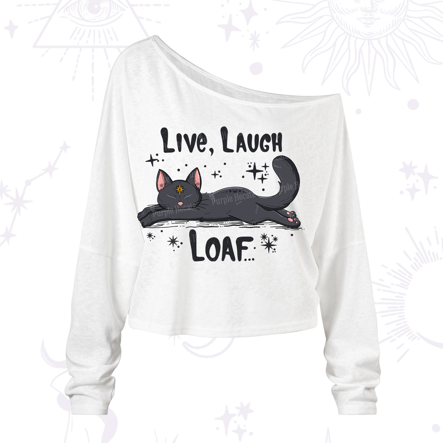 Purplehecate Live Laugh Loaf One Shoulder Long Sleeve Shirt