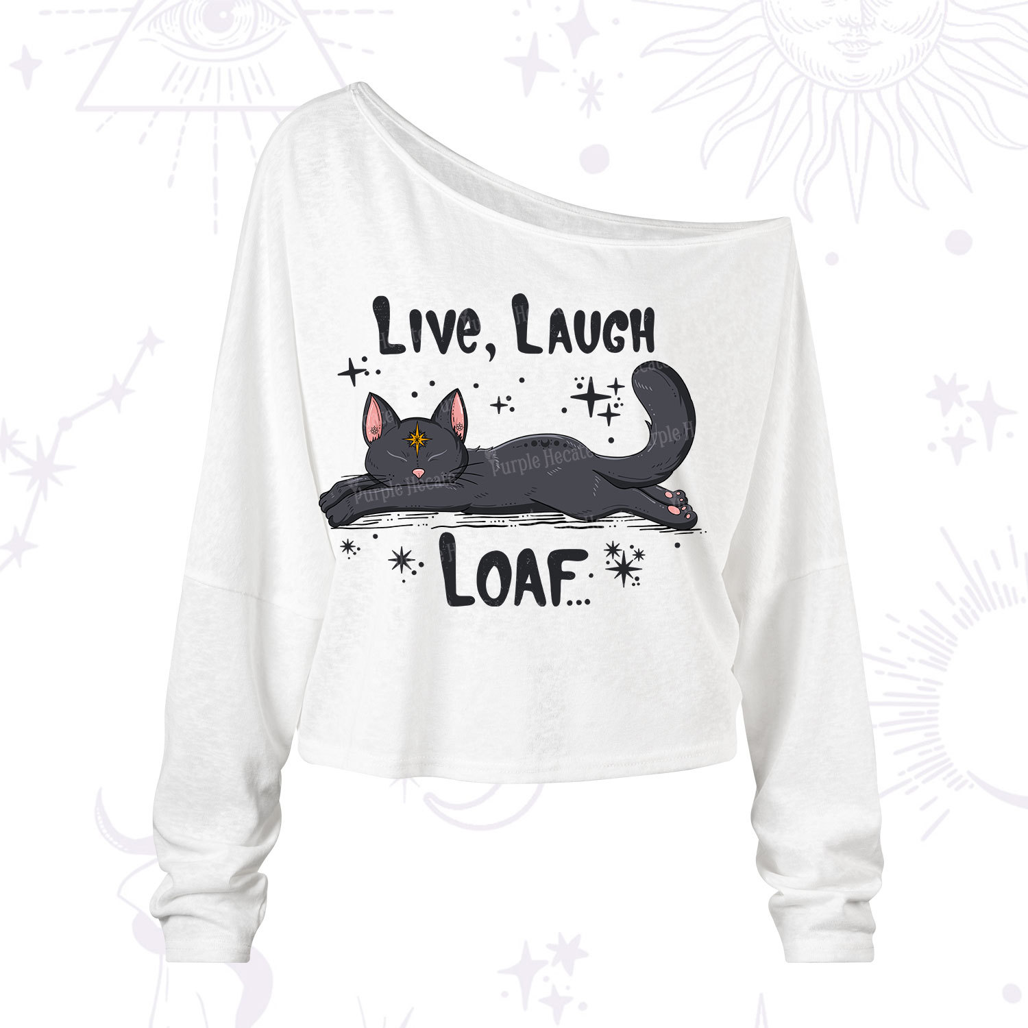 Purplehecate Live Laugh Loaf One Shoulder Long Sleeve Shirt