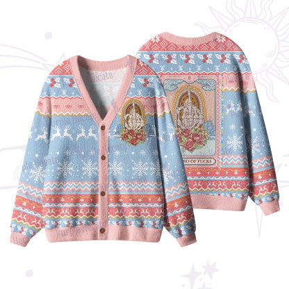 Purplehecate The Zero Of Fucks Tarot Ugly Cardigan Sweaters