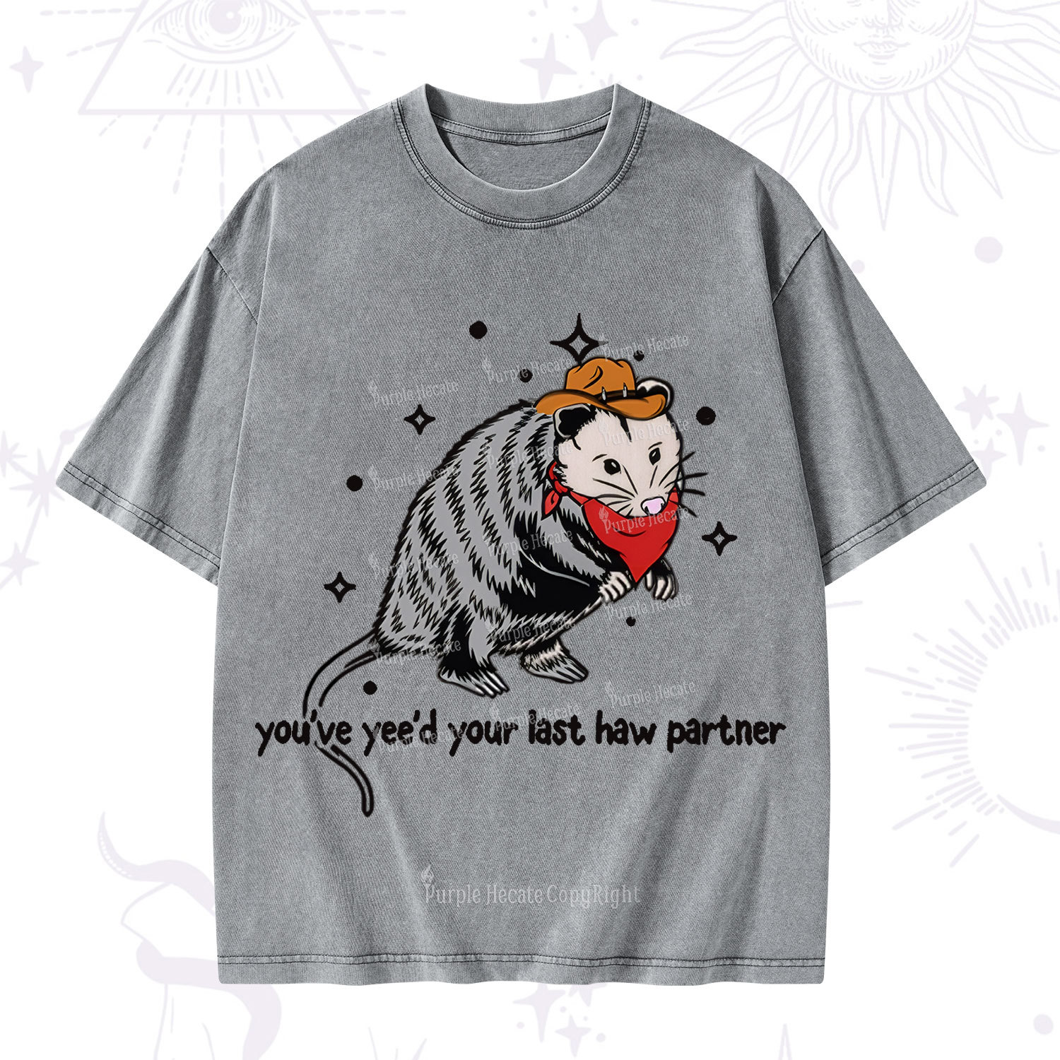 Purplehecate You've Yee'd Your Last Haw Partner Possum Washed T-Shirt