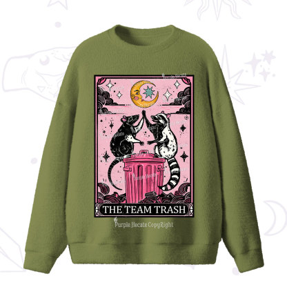 Purplehecate The Team Trash Opossum Tarot Fuzzy Ugly Sweater