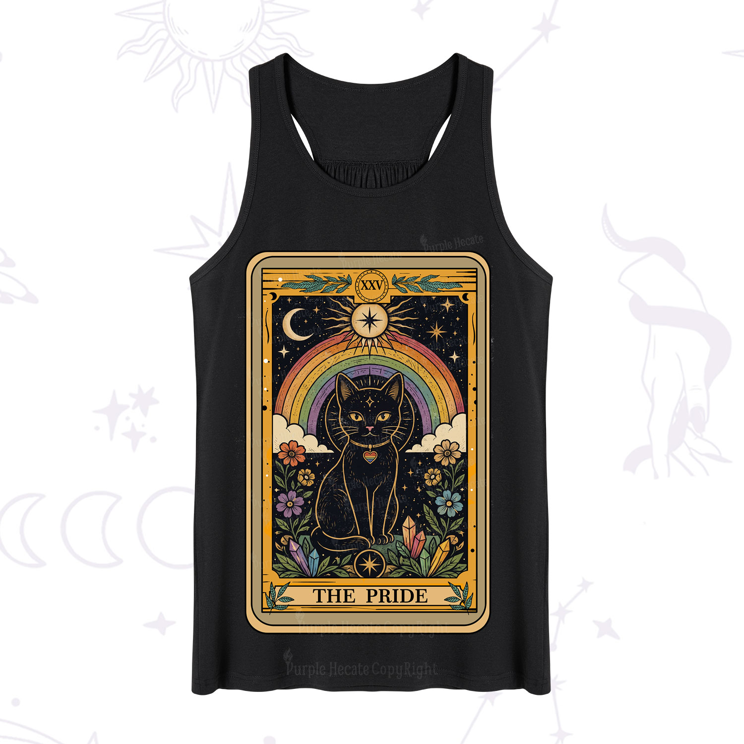 Purplehecate The Pride Black Cat Tarot Tank