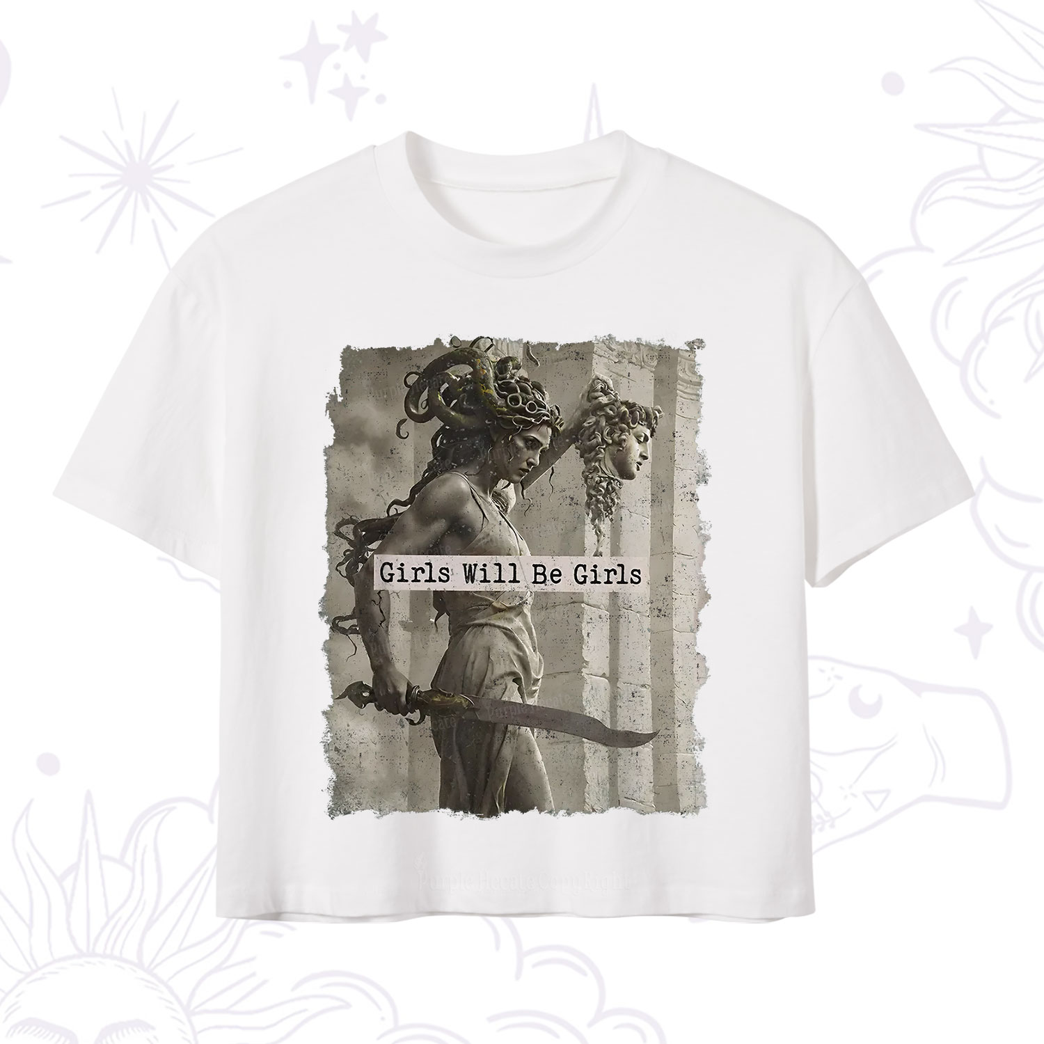 Purplehecate Medusa Girls Will Be Girls Crop T-Shirt