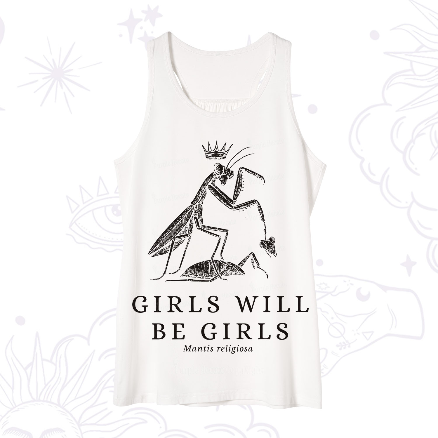 Purplehecate Girls Will Be Girls Funny Praying Mantis Tank