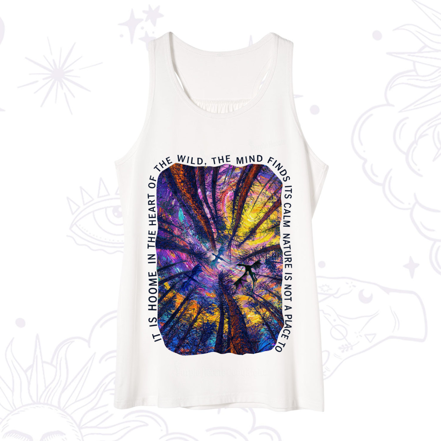 Purplehecate Forest Mindscape Night Sky Tank