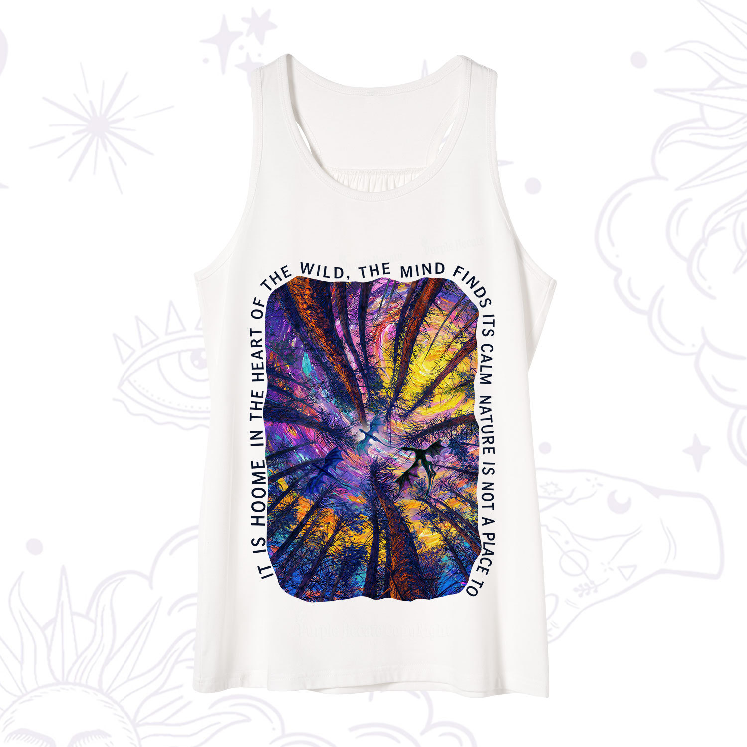 Purplehecate Forest Mindscape Night Sky Tank