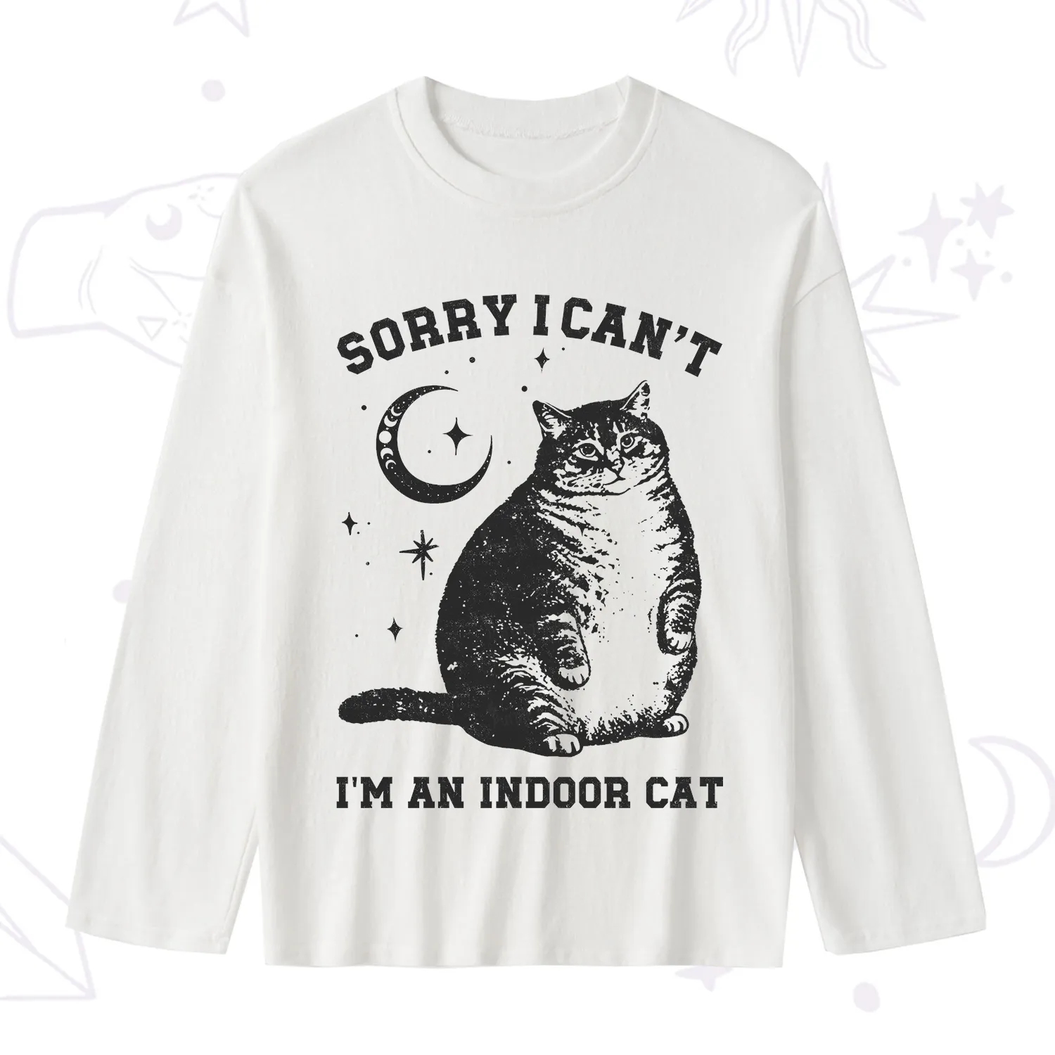 Purplehecate Sorry I Can't Go I'm an Indoor Cat Slub Long Sleeve T-Shirt