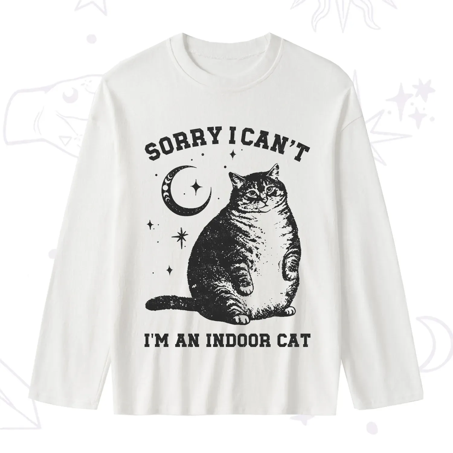 Purplehecate Sorry I Can't Go I'm an Indoor Cat Slub Long Sleeve T-Shirt