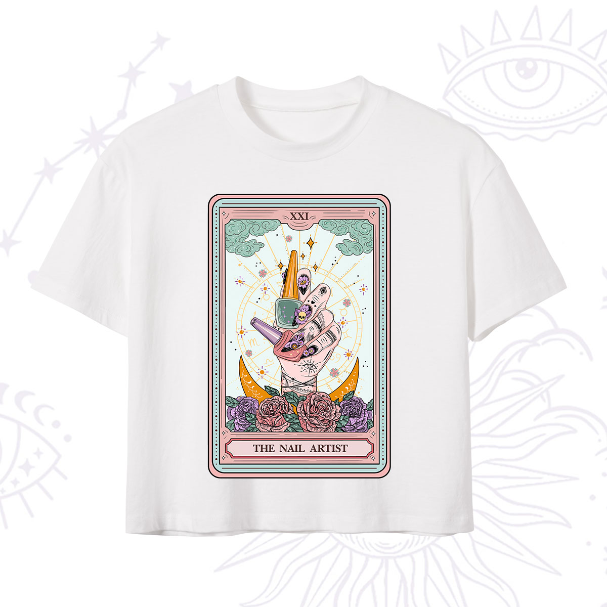 Purplehecate The Badass Nail Artist Tarot Crop T-Shirt