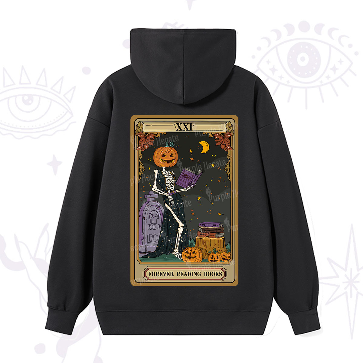 Purplehecate The Forever Reading Books Tarot Halloween Hoodie