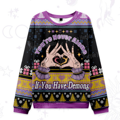 Purplehecate You're Never Alone If You Have Demons Ugly Christmas Sweatshirts