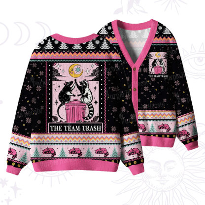 Purplehecate The Team Trash Opossum Ugly Cardigan Sweaters