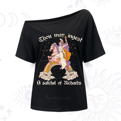 Purplehecate Thou may ingest a satchel of Richards One Shoulder T-Shirt