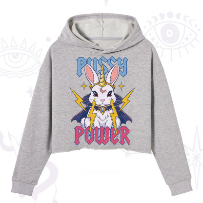 Purplehecate Pussy Power Magic Bunny Crop Hoodie