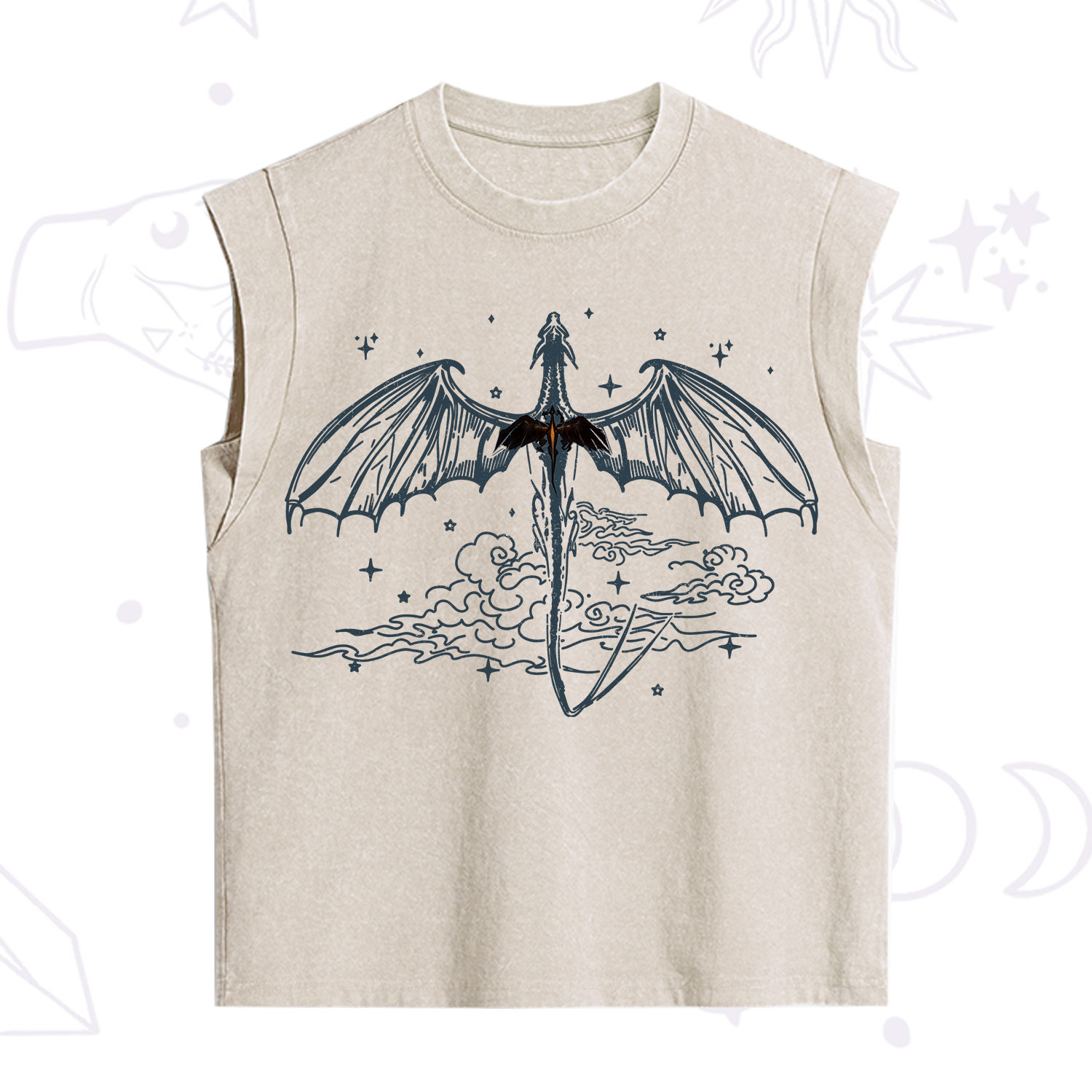 Purplehecate Dragon Rider Celestial Sword Vintage Washed Tank
