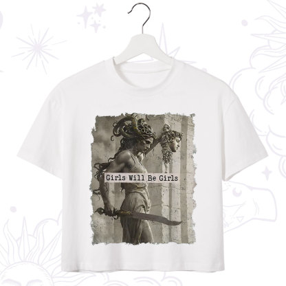 Purplehecate Medusa Girls Will Be Girls Crop T-Shirt