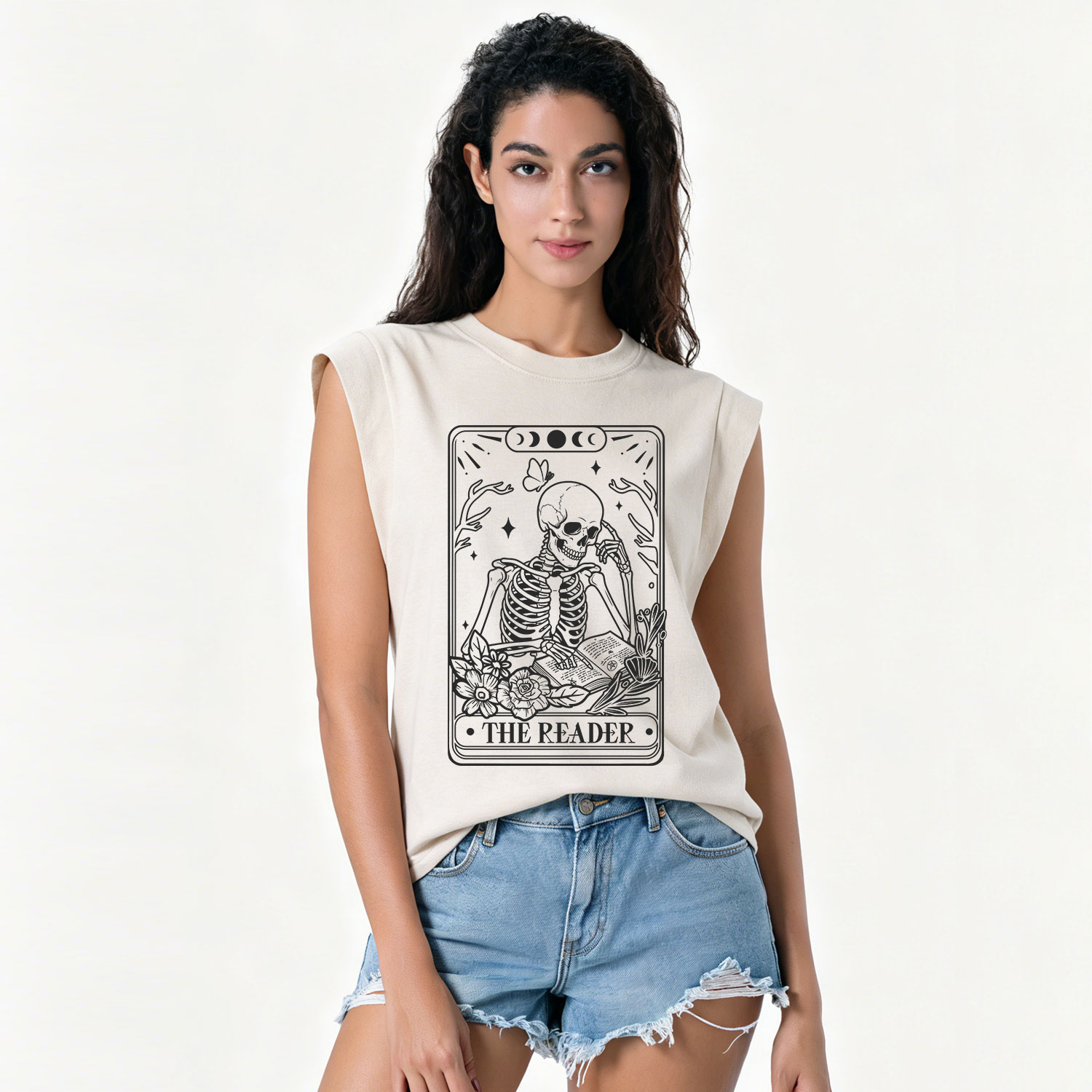 Purplehecate The Reader Tarot Skeleton Vintage Washed Tank