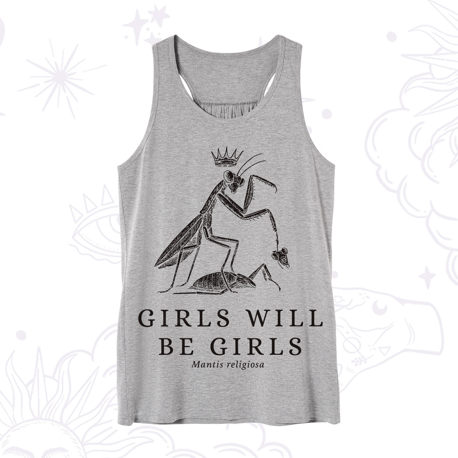 Purplehecate Girls Will Be Girls Funny Praying Mantis Tank