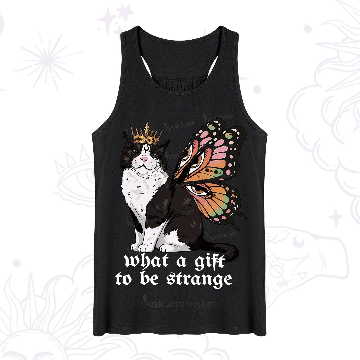 Purplehecate What a Gift to Be Strange Cat Tank