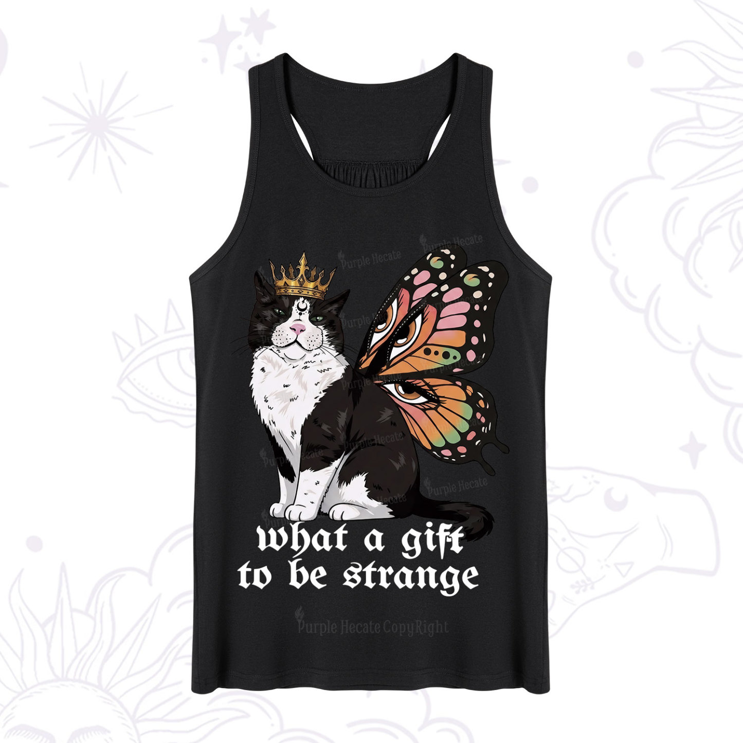 Purplehecate What a Gift to Be Strange Cat Tank