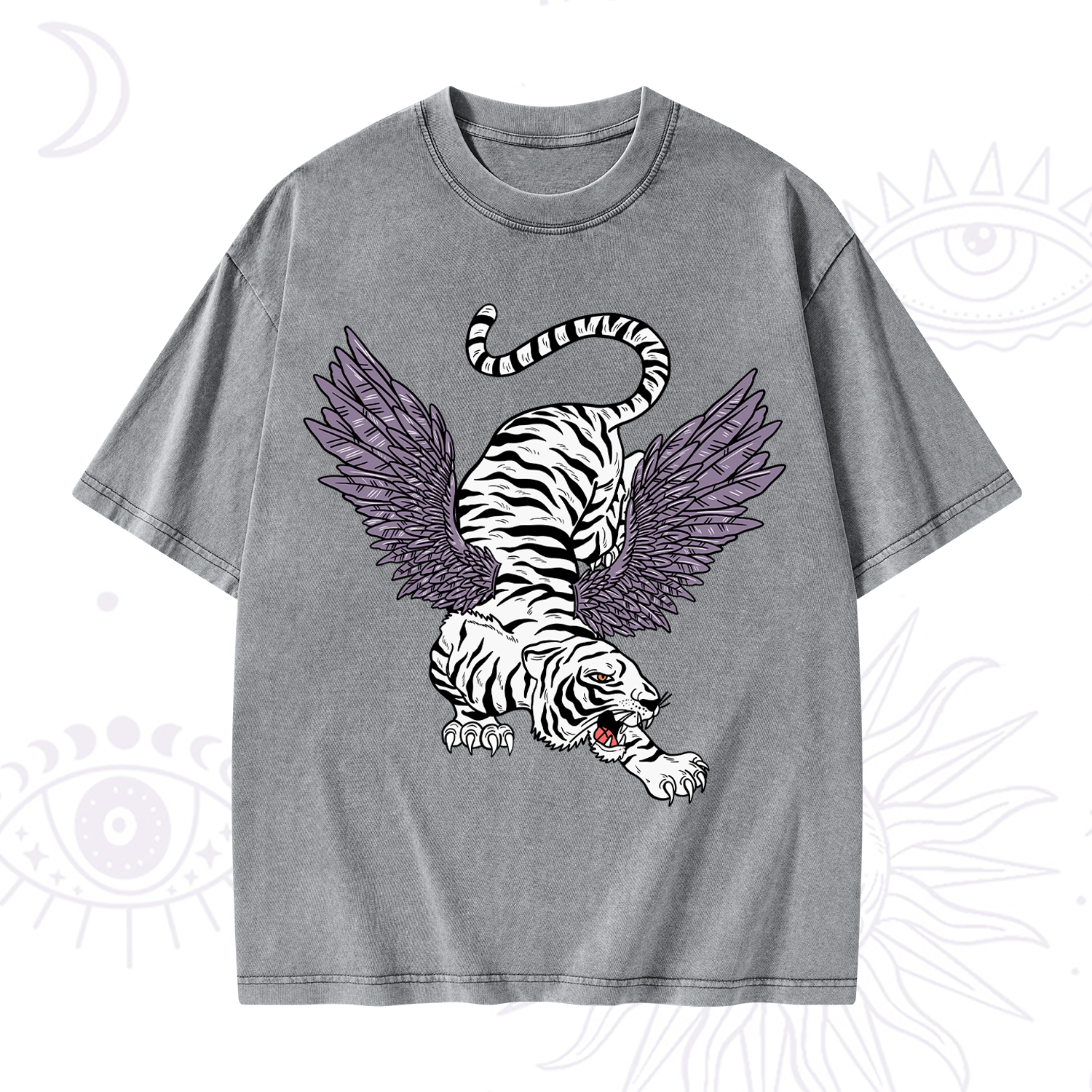 Purplehecate Tiger With Wings Washed T-Shirt
